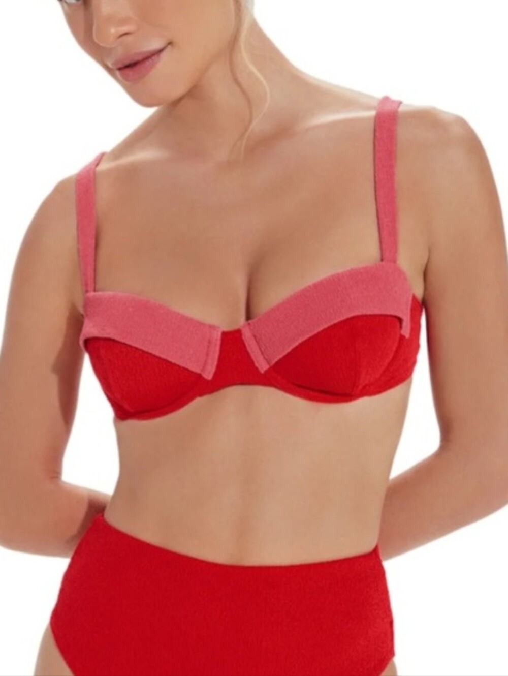 Vix By Paula Hermanny Pink Red Jade Bikini Top S